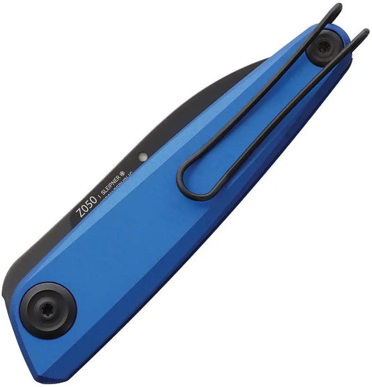 Acta Non Verba Z050 Slip Joint Knife With Sleipner Steel DLC Blade Blue Dural Handle For EDC Enthusiasts by Acta Non Verba Knives