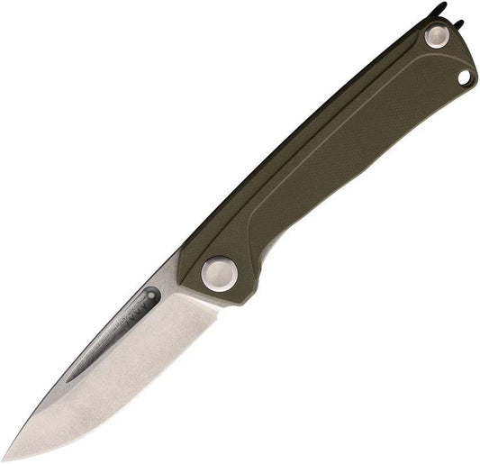 Acta Non Verba Z200 Olive Linerlock Knife With Sleipner Blade G10 Handle Clip EDC Ready by Acta Non Verba Knives