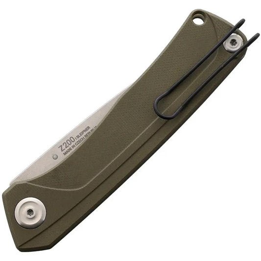 Acta Non Verba Z200 Olive Linerlock Knife With Sleipner Blade G10 Handle Clip EDC Ready by Acta Non Verba Knives