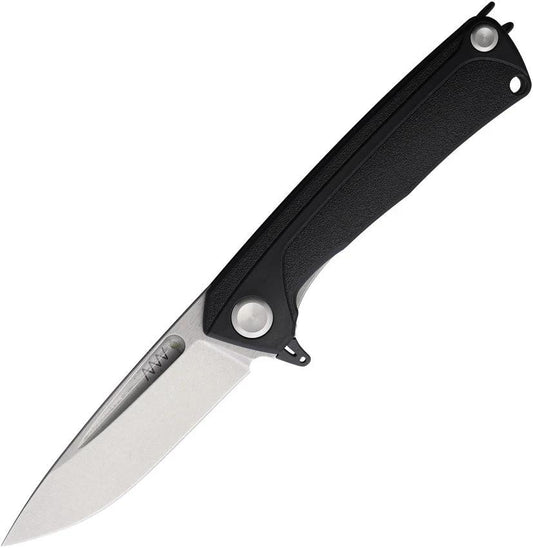 Acta Non Verba Z200 Plus Linerlock Knife Sleipner Steel Spear Point Blade Black GRN Handle Extended Tang EDC Ready by Acta Non Verba Knives