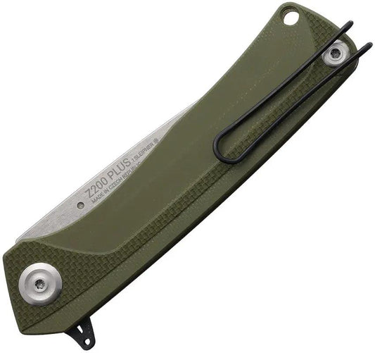 Acta Non Verba Z200 Plus Linerlock Knife Sleipner Tool Steel Blade G10 OD Green Extended Tang EDC Ready by Acta Non Verba Knives