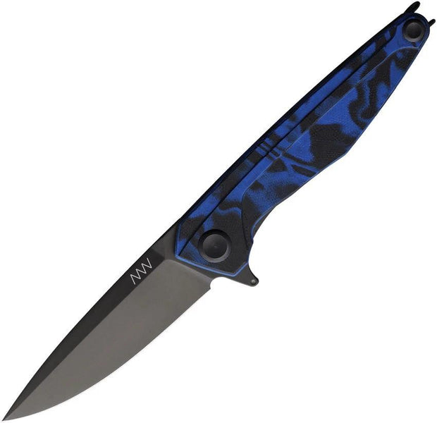 Acta Non Verba Z300 Linerlock Knife DLC Blade Sleipner Steel Blue Velvet G10 Extended Tang Pocket Clip EDC by Acta Non Verba Knives