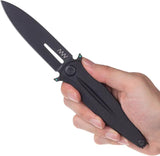 Acta Non Verba Z400 Linerlock Knife With DLC Sleipner Blade Black G10 Handle Pocket Clip Extended Tang For EDC Fans by Acta Non Verba Knives