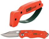 AccuSharp Wheel Lock and Sharpener Combo Knife With Orange Aluminum Handle and 2.5 Inch Satin Blade by AccuSharp