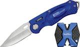 AccuSharp SharpNEasy Combo Knife Blue Aluminum Handle With Two Step Sharpener Carbide Ceramic Rod Glass Breaker by AccuSharp