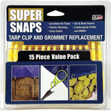 AccuSharp Super Snaps Tarp Grommets 15 Pack Reusable ABS Construction Yellow Durable For DIYers Clamshell Pack by AccuSharp