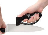 AccuSharp 15 Degree Knife Sharpener For Straight And Serrated Edges With Black Handle Clam Pack For Home Cooks by AccuSharp