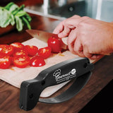 AccuSharp 15 Degree Knife Sharpener For Straight And Serrated Edges With Black Handle Clam Pack For Home Cooks by AccuSharp