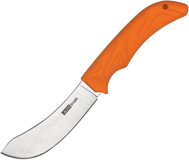 AccuSharp 9 Inch Butcher Knife With 4.25 Inch Satin 420 Stainless Blade Orange Rubber Handle Belt Sheath Included by AccuSharp