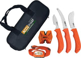 AccuSharp Six Piece Processing Kit 738C Includes Satin Finish 420 Stainless Blades Sharpener LED Head Lamp Zippered Case by AccuSharp
