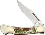 Alaska Scrimshaw Connection Wolf Lockback ASC2 Knife With Bone Handle Collectors Edition Limited by Alaska Scrimshaw Connection
