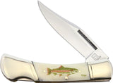 Alaska Scrimshaw Connection Salmon Lockback Knife for Outdoorsmen and Collectors with Stainless Clip Point Blade by Alaska Scrimshaw Connection