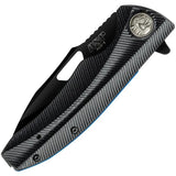 ASP Police Duty Linerlock Assisted Opening Knife For EDC Officers With Blue Line Tribute Spacer by ASP