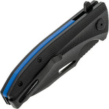 ASP Police Duty Linerlock Assisted Opening Knife For EDC Officers With Blue Line Tribute Spacer by ASP