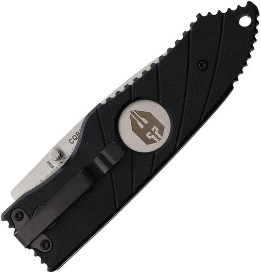 Hoffner Knives Small Snap Linerlock - VG-10 Satin Partial Serrated Blade With Black G10 Handle by Hoffner Knives