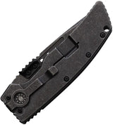 Hoffner Knives WarMaster Framelock FK-WM-D2 - Black Stonewash D2 Tanto Blade, Stainless Handle, Thumb Disc by Hoffner Knives