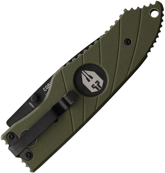 Hoffner Knives Snap Linerlock Flatline - Partially Serrated VG-10 Stainless Blade With Green G10 Handle by Hoffner Knives