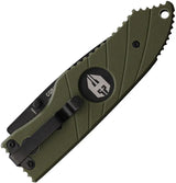 Hoffner Knives Snap Linerlock Flatline - Partially Serrated VG-10 Stainless Blade With Green G10 Handle by Hoffner Knives