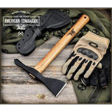 American Tomahawk Model 1 Hickory Handle 14 Inch Tomahawk For Outdoor Enthusiasts With Black Powder Coated Head by American Tomahawk