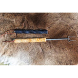 Arctic Legend Durable Fold Out BBQ Skewers for Campers Outdoor Cooks with Curly Birch Handle Rust Resistant Prongs by Arctic Legend