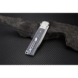 Artisan Classic Linerlock Folding Knife 3.75in D2 Satin Blade Black White G10 Handle for Everyday Carry Enthusiasts by Artisan