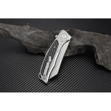 Artisan Megahawk Linerlock Knife D2 Blade Compact EDC Utility With Gray Aluminum Handle G10 Inlay by Artisan