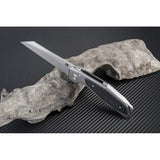 Artisan Megahawk Linerlock Knife D2 Blade Compact EDC Utility With Gray Aluminum Handle G10 Inlay by Artisan