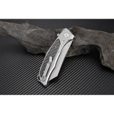 Artisan Megahawk Linerlock Folding Knife D2 Blade With Gray Aluminum Carbon Fiber Inlay For Everyday Carry Enthusiasts by Artisan