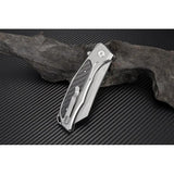 Artisan Megahawk Linerlock Folding Knife D2 Blade With Gray Aluminum Carbon Fiber Inlay For Everyday Carry Enthusiasts by Artisan