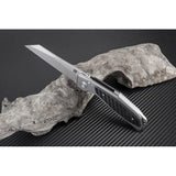 Artisan Megahawk Linerlock Folding Knife D2 Blade With Gray Aluminum Carbon Fiber Inlay For Everyday Carry Enthusiasts by Artisan