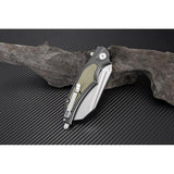 Artisan Apache Nomad Linerlock Folding Knife 3.5in D2 Blade Green Handle for EDC and Outdoor Enthusiasts by Artisan