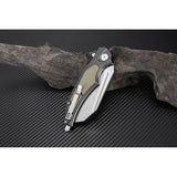Artisan Apache Nomad Linerlock Folding Knife 3.5in D2 Blade Green Handle for EDC and Outdoor Enthusiasts by Artisan