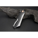 Artisan Tomahawk Linerlock Black 1815PBKC 5in Closed 3.75in D2 Blade G10 Handle Extended Tang Lanyard Clip EDC by Artisan