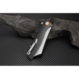 Artisan Tomahawk Linerlock Black 1815PBKC 5in Closed 3.75in D2 Blade G10 Handle Extended Tang Lanyard Clip EDC by Artisan