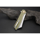 Artisan Tomahawk Linerlock 1815P-GNF EDC Folding Knife With D2 Stonewash Blade Green G10 Extended Tang by Artisan