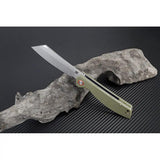 Artisan Tomahawk Linerlock 1815P-GNF EDC Folding Knife With D2 Stonewash Blade Green G10 Extended Tang by Artisan