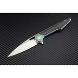 Artisan Archaeo Framelock Blue Folding Knife 1821G BU02 Premium Titanium Frame EDC Ready by Artisan