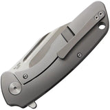 Artisan Wren Framelock Gray Folding Knife for EDC Enthusiasts 3 Inch Satin Blade Titanium Handle by Artisan