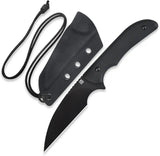 Artisan Sea Snake Fixed Blade Knife With Wharncliffe Blade Black G10 Full Tang Kydex Neck Sheath For Outdoor Enthusiasts by Artisan