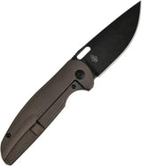 Artisan Satyr Framelock Bronze Titanium Knife With S90V Drop Point, 4.38in Closed, EDC For Knife Collectors by Artisan