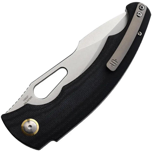 Artisan Xcellerator Linerlock Knife for EDC Enthusiasts AR RPM9 Steel Stonewashed Blade Rugged Black Micarta Handle by Artisan