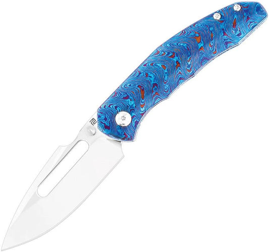 Artisan Boa Framelock Blue Timascus 1862G-TDB by Artisan
