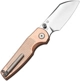 Artisan Cleo Button Lock Copper Folding Knife For EDC Enthusiasts Premium 2.5in S90V Wharncliffe Blade by Artisan