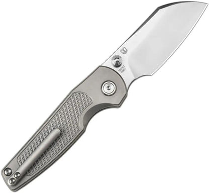 Artisan Cleo Button Lock Ti Folding Knife For EDC Enthusiasts With Compact Titanium Handle And S90V Wharncliffe Blade by Artisan