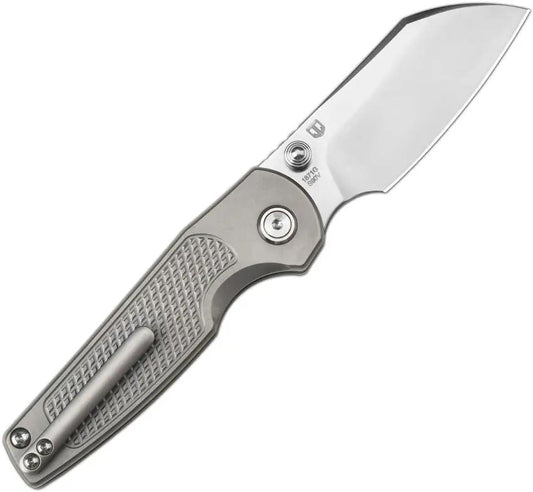 Artisan Cleo Button Lock Ti Folding Knife For EDC Enthusiasts With Compact Titanium Handle And S90V Wharncliffe Blade by Artisan