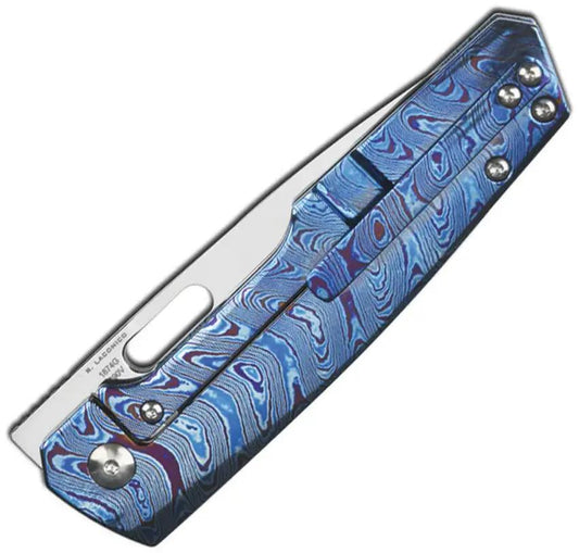 Premium Artisan Gambit King Framelock Ti Knife 3.5in S90V Blade Timascus Handle for Collectors and EDC by Artisan