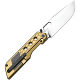 Artisan Beest Framelock Knife Gold Titanium Frame 1878G GL Premium EDC for Outdoors by Artisan