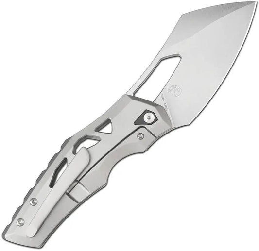 Artisan Tortoise Framelock Titanium 1884GBK S35VN Wharncliffe Knife With Gray Titanium Handle For EDC Enthusiasts by Artisan