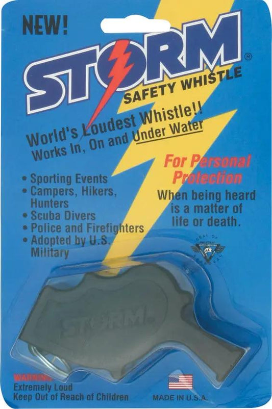 All Weather Safety Whistle Ultra Loud Durable Black Thermoplastic With Keyring For Campers Hikers Hunters Divers by All Weather Safety Whistle