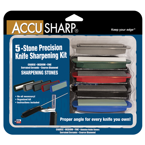 AccuSharp Five Stone Precision Knife Sharpening Kit Model 059C With Six Angle Settings by AccuSharp